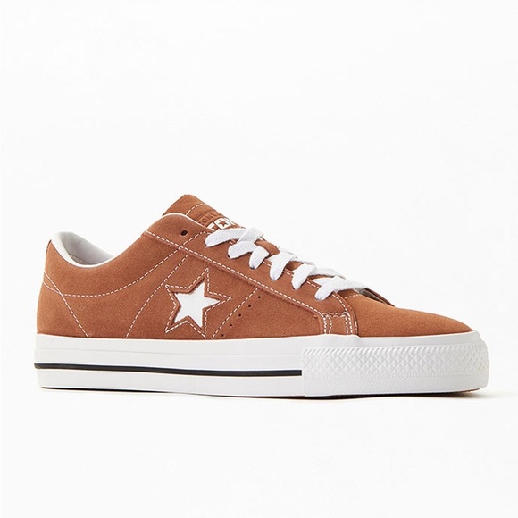 Converse Brown Low-Top Sneakers with Suede Finish - Picture 1 of 4